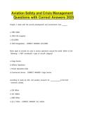 Aviation Safety and Crisis Management Questions with Correct Answers 2026