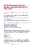 NR-503 Epidemiology Final Exam  questions and Answers 2026 update  100&percnt; Correct 