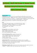 NUR242 &sol; NUR 242 Exam 2 Study Guide   Medical-Surgical Nursing Concepts  100&percnt; Correct Galen