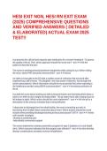 HESI EXIT NGN&comma; HESI RN EXIT EXAM &lpar;2025&rpar; COMPREHENSIVE QUESTIONS AND VERIFIED ANSWERS &lpar; DETAILED & ELABORATED&rpar; ACTUAL EXAM 2025 TEST&excl;&excl;