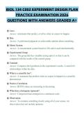 BIOL 134 C002 EXPERIMENT DESIGN PLAN PRACTICE EXAMINATION 2026 QUESTIONS WITH ANSWERS GRADED A&plus;