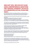 HESI EXIT NGN&comma; HESI RN EXIT EXAM &lpar;2025&rpar; COMPREHENSIVE QUESTIONS AND VERIFIED ANSWERS &lpar; DETAILED & ELABORATED&rpar; ACTUAL EXAM 2025 TEST&excl;&excl;