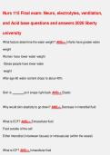 Nurs 115 Final exam&colon; Neuro&comma; electrolytes&comma; ventilation&comma;  and Acid base questions and answers 2026 liberty  university