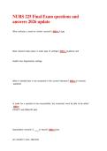 NURS 225 Final Exam questions and  answers 2026 update
