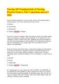Nursing 101 Fundamentals of Nursing  Practice Exam 1&comma; Part 1 questions answers  2026 