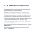 U Can Pass Life Insurance Chapter 2&period; Questions and Answers