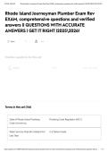 Rhode Island Journeyman Plumber Exam Rev EXAM&comma; comprehensive questions and verified answers &vert;&vert; QUESTIONS WITH ACCURATE ANSWERS &vert; GET IT RIGHT &vert;20252026&excl;