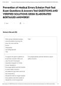 Prevention of Medical Errors Echelon Post-Test Exam Questions & Answers Test QUESTIONS AND VERIFIED SOLUTIONS &vert;2026&vert; ELABORATED &DETAILED ANSWERS&excl;&excl;
