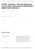 PSY2012 - Final Exam - MDC Exam Questions & Answers &vert; 100&percnt; Verified solutions &lpar;2026&rpar; UPDATE &vert;2026&excl;&excl; STUDY GUIDE EXAM