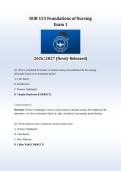 NUR 155 Foundations of Nursing Exam 1 ACTUAL EXAM 2026&sol;2027 &vert; Newly Released &vert; Verified Q&A &vert; Pass Guaranteed - A&plus; Graded
