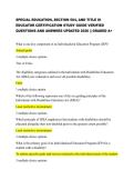 SPECIAL EDUCATION&comma; SECTION 504&comma; AND TITLE III  EDUCATOR CERTIFICATION STUDY GUIDE VERIFIED  QUESTIONS AND ANSWERS UPDATED 2026 &vert;&vert; GRADED A&plus; 