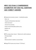 NRSG 3323 EXAM 2 COMPREHENSIVE  EXAMINATION TEST 2026 FULL QUESTIONS  AND CORRECT ANSWERS