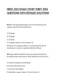 NRSG 3323 EXAM 2 STUDY SHEET 2026  QUESTIONS WITH DETAILED SOLUTIONS