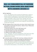 NSG 122 FUNDAMENTALS OF NURSING ACTUAL EXAM PAPER 2026 QUESTIONS WITH ANSWERS GRADED A&plus;