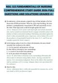 NSG 122 FUNDAMENTALS OF NURSING COMPREHENSIVE STUDY GUIDE 2026 FULL QUESTIONS AND SOLUTIONS GRADED A&plus;