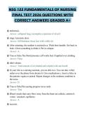NSG 122 FUNDAMENTALS OF NURSING FINAL TEST 2026 QUESTIONS WITH CORRECT ANSWERS GRADED A&plus;