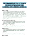 NSG 122 FUNDAMENTALS OF NURSING PRACTICE EXAMINATION 2026 QUESTIONS WITH ANSWERS GRADED A&plus;