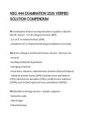 NSG 444 EXAMINATION 2026 VERIFIED  SOLUTION COMPENDIUM
