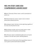 NSG 444 STUDY GUIDE 2026  COMPREHENSIVE ANSWER DIGEST
