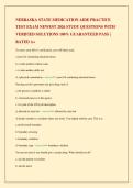 NEBRASKA STATE MEDICATION AIDE PRACTICE TEST EXAM NEWEST 2026 STUDY QUESTIONS WITH VERIFIED SOLUTIONS 100&percnt; GUARANTEED PASS &vert; RATED A&plus;
