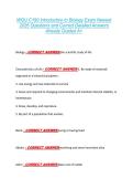 WGU C190 Introduction to Biology Exam Newest  2026 Questions and Correct Detailed Answers  Already Graded A&plus; 