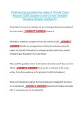 Professional guardianship state of Florida Exam  Newest 2026 Questions and Correct Detailed  Answers Already Graded A&plus; 