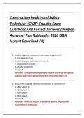 Construction Health and Safety  Technician &lpar;CHST&rpar; Practice Exam  Questions And Correct Answers &lpar;Verified  Answers&rpar; Plus Rationales 2026 Q&A  Instant Download Pdf 