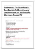 Crane Operator Certification Practice  Exam Questions And Correct Answers  &lpar;Verified Answers&rpar; Plus Rationales 2026  Q&A Instant Download Pdf 
