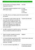 EMT Entrance Exam Study Guide with Complete Solutions