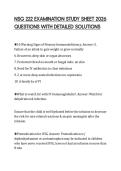 NSG 222 EXAMINATION STUDY SHEET 2026  QUESTIONS WITH DETAILED SOLUTIONS 