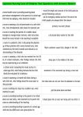 Capstone Nursing Care of Children Test Questions with Answers Rated A