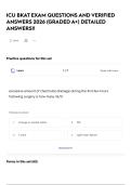 ICU BKAT  EXAM QUESTIONS AND VERIFIED ANSWERS 2026 &lpar;GRADED A&plus;&rpar; DETAILED ANSWERS&excl;&excl;