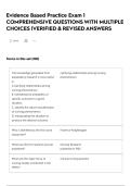 Evidence Based Practice Exam 1 COMPREHENSIVE QUESTIONS WITH MULTIPLE CHOICES &vert;VERIFIED & REVISED ANSWERS