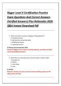 Rigger Level II Certification Practice  Exam Questions And Correct Answers  &lpar;Verified Answers&rpar; Plus Rationales 2026  Q&A Instant Download Pdf 