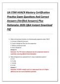 UA STAR HVACR Mastery Certification  Practice Exam Questions And Correct  Answers &lpar;Verified Answers&rpar; Plus  Rationales 2026 Q&A Instant Download  Pdf 