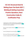 ICC S1C Structural Steel &  Bolting Exam Test Bank 2027 &vert;  Welding & Bolting Inspection  Practice Questions&comma; Steel  Construction Codes &  Certification Prep
