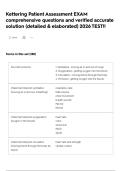 Kettering Patient Assessment EXAM comprehensive questions and verified accurate solution &lpar;detailed & elaborated&rpar; 2026 TEST&excl;&excl;