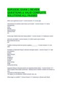 NUR1023C EXAM 1 REVIEW QUESTIONS & VALID COMPLETE SOLUTIONS ALL PASSED
