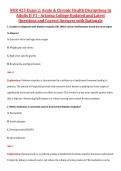 NUR 425 Exam 2&colon; Acute & Chronic Health Disruptions In  Adults II V1 - Arizona College Updated and Latest  Questions and Correct Answers with Rationale 