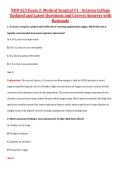 NUR 425 Exam 2&colon; Medical Surgical V1 - Arizona College  Updated and Latest Questions and Correct Answers with  Rationale 