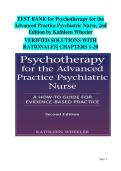 Kathleen Wheeler&rsquo;s Psychotherapy for the Advanced Practice Psychiatric Nurse&comma; 2nd Edition &vert; Complete Chapters 1&ndash;20 Test Bank with Verified Answers&comma; Clear Rationales for Advanced Psychiatric Nursing Practice&period;
