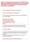 Capstone Fundamentals Assessment Exam &vert; Most Recent Exam  2026 Actual Complete Real Exam Questions And Correct Answers  &lpar;Verified Answers&rpar; Already Graded A&plus; &vert;Guaranteed Success&excl;&excl;  Newest Exam &vert; Just Released&excl;&excl; 