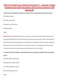 NUR 425 Final Exam&colon; Medical Surgical V1 - Arizona College  Updated and Latest Questions and Correct Answers with  Rationale 