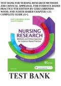 Test Bank for Nursing Research Methods and Critical Appraisal for Evidence Study Guide
