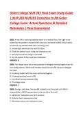 Galen College NUR 283 Final Exam Study Guide  &vert; NUR 283 NUR283 Transition to RN Galen  College Exam Actual Questions & Detailed  Rationales &vert; Pass Guaranteed