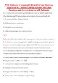 NUR 426 Exam 4&colon; Community Health Nursing Theory &  Application V1 - Arizona College Updated and Latest  Questions and Correct Answers with Rationale 