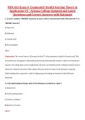 NUR 426 Exam 4&colon; Community Health Nursing Theory &  Application V2 - Arizona College Updated and Latest  Questions and Correct Answers with Rationale
