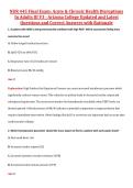 NUR 445 Final Exam&colon; Acute & Chronic Health Disruptions  In Adults III V3 - Arizona College Updated and Latest  Questions and Correct Answers with Rationale 