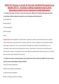 NUR 445 Exam 4&colon; Acute & Chronic Health Disruptions In  Adults III V2 - Arizona College Updated and Latest  Questions and Correct Answers with Rationale