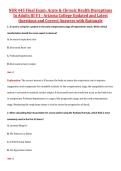 NUR 445 Final Exam&colon; Acute & Chronic Health Disruptions in Adults III V1 & V3 &ndash; Arizona College of Nursing &ndash; Updated Questions&comma; Answers&comma; and Rationales Exam Package